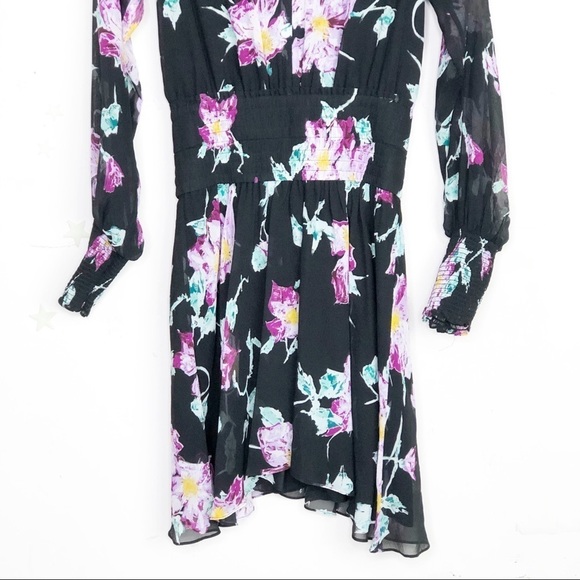 A.L.C Hollis silk floral long sleeve dress - Picture 7 of 14